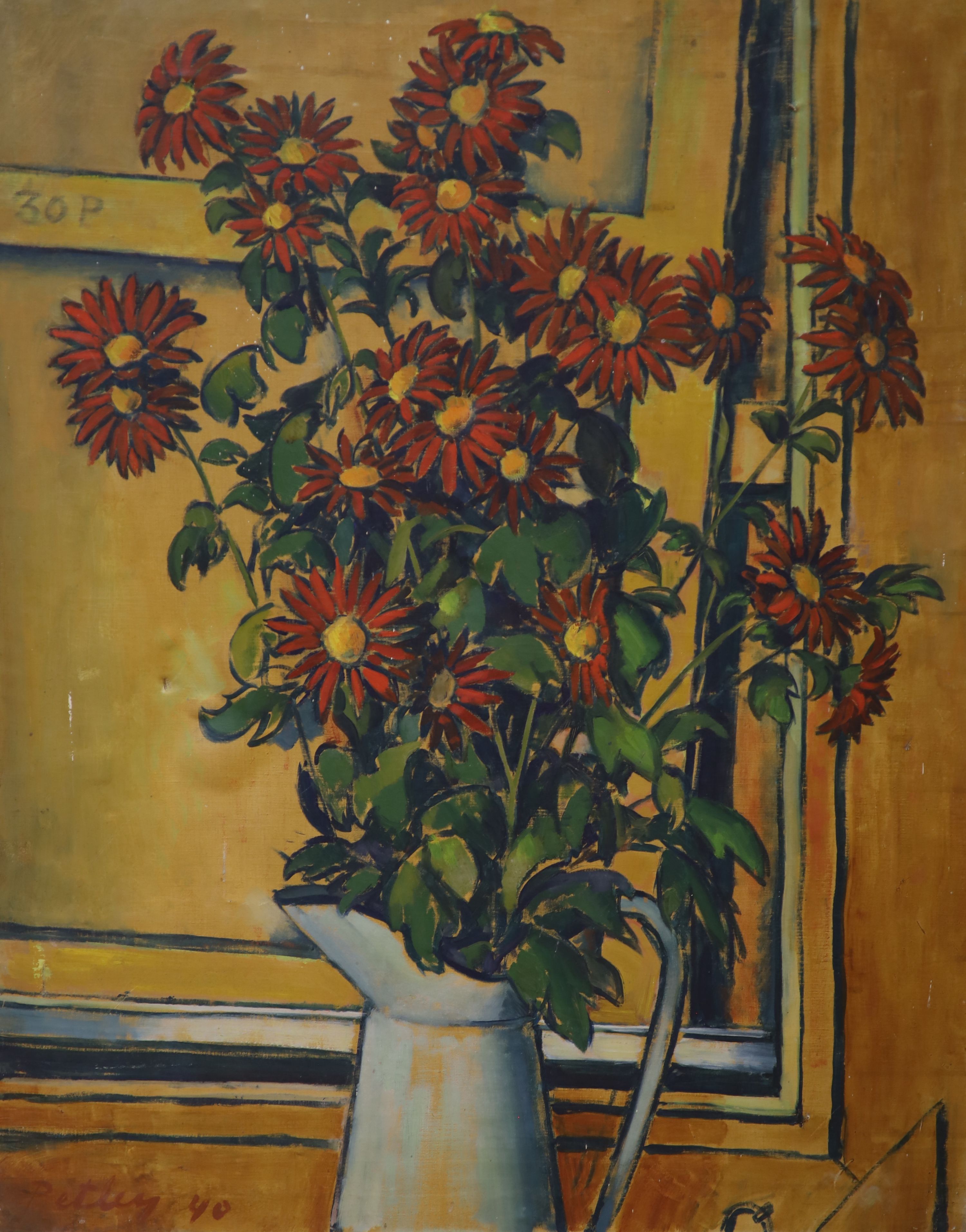 Llewelyn Petley-Jones (1908-1986), oil on canvas, 'Fleurs', signed and dated 1940, 81 x 85cm